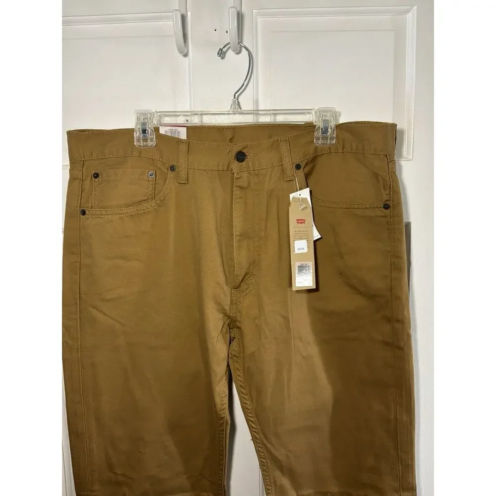NWT Levi’s 505 REGULAR FIT BROWN CARAMEL STRAIGHT LEG JEANS SIZE 38X34